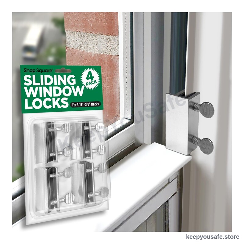 KeepYouSafe Sliding Window & Door Track Locks 4-Pack