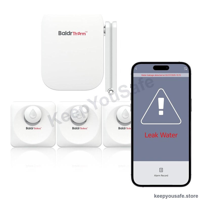 KeepYouSafe Water Leak Sensors (3-Pack + Hub)